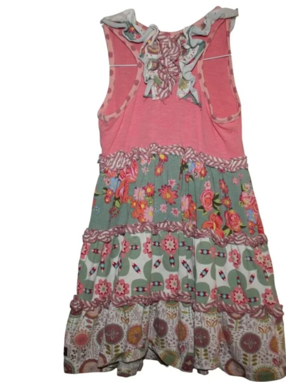 MATILDA JANE Dress Sz 4 Stretch Sundress Girls Patchwork Ruffles Buttons - Picture 6 of 8